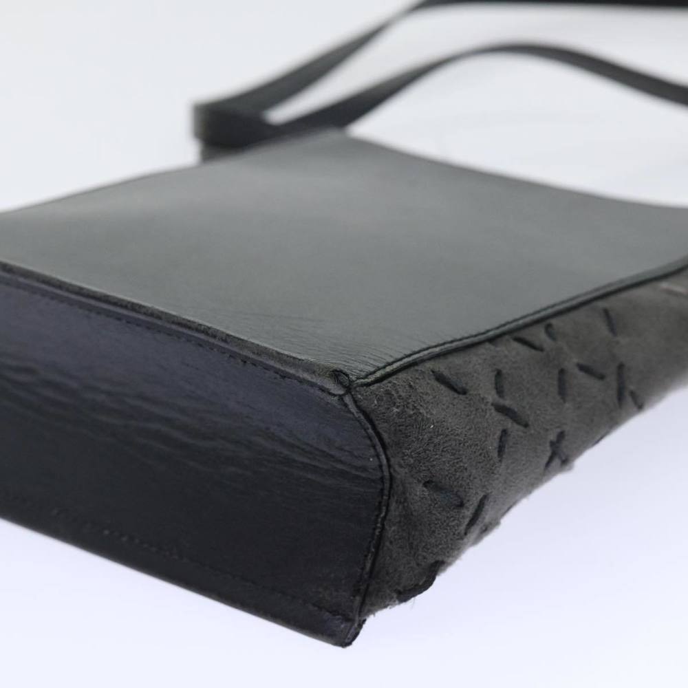 BURBERRY Shoulder Bag Leather Suede Black Auth bs7703 - Picture 15 of 16